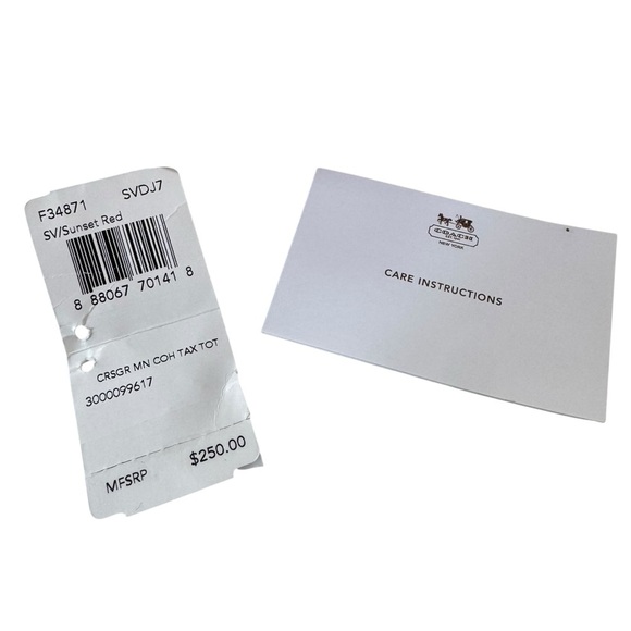 Coach Leather Crossgrain Mini Street Tote in Silver Sunset Red (Pink) - Picture 12 of 16